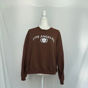 Hollister Chocolate Sweatshirt with Los Angeles Print